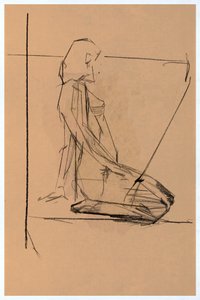 Estudio de desnudo sentado de cartissi