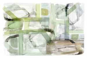 Formas abstractas en tonos verdes suaves de cartissi