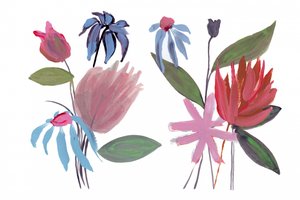 Flores abstractas llenas de colorido de cartissi