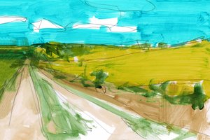 Un camino rural lleno de vida de cartissi