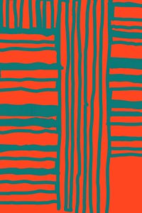 Diseño en naranja y verde azulado de cartissi