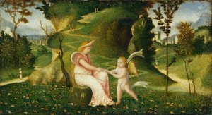 Venus y Cupido en un paisaje