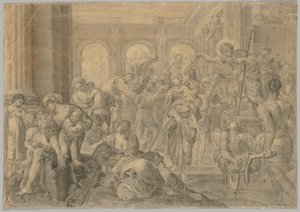 Copia de San Roque dando limosna de Annibale Carracci
