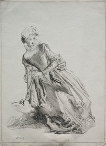 Mujer Sentada de copy after Jean Antoine Watteau