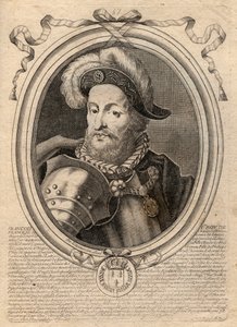 Retrato de Francisco I (1494 - 1547), rey de Francia - Francisco I, rey de Francia - grabado de 