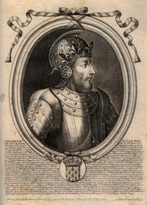 Retrato de Felipe IV el Hermoso (1268 - 1314), rey de Francia - Felipe IV el Hermoso (1268-1314) rey de Francia - grabado de 