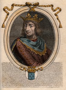 Retrato de San Luis (San Luis, Luis IX) (1214-1270) - San Luis IX (1214-1270) rey de Francia - grabado de 