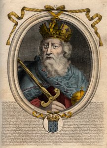 Carlomagno (Carlos I llamado el Grande, Carolus Magnus, 742-814), rey de los francos - Carlomagno (Carolus Magnus, Carlos el Grande) (747-814) rey de los francos y emperador cristiano de Occidente - grabado de 