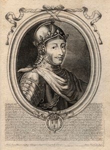 Retrato de Carlos VIII (1470-1498) Rey de Francia - Grabado de 