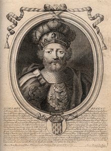Retrato de Eudes (Odon) (v. 860 - 898), Conde de París y Troyes, luego Rey de Francia - EUDES conde de París elegido al trono francés tras la deposición de Carlos el Emperador - grabado de 
