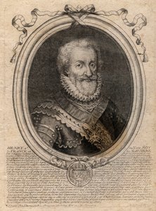 Retrato de Enrique IV (1553-1610) Rey de Francia - Retrato de Enrique IV (1553-1610) Rey de Francia - grabado de 