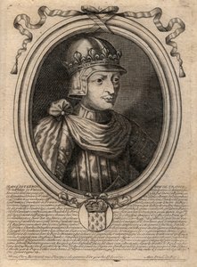 Retrato de Juan II el Bueno (1319-1364), Rey de Francia - grabado de 