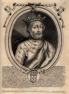 Retrato de Luis VIII (1187 - 1226), Rey de Francia - grabado de 