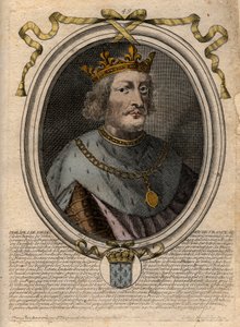 Retrato de Felipe VI de Valois (1293-1350), Rey de Francia - Felipe VI de Valois (1293-1350) Rey de Francia - grabado de Les Augustes Representations de tous les Kings de France desde Pharamond hasta LouisXIV, París de de Larmessin