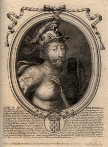 Retrato de Raúl de Francia (o Rodolfo, c. 890-936) rey de los francos - Rodolfo (Raúl, Rodolfo) de Borgoña, rey de Francia (923-936) - grabado de 