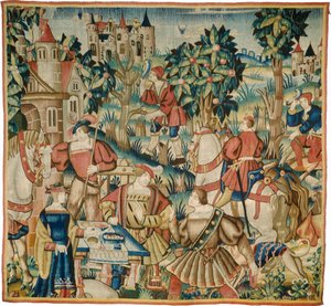 El Regreso de la Caza de design and cartoon Flemish 16th Century, probably Tournai; woven in Tournai in an undetermined workshop