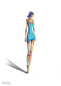 Vestido azul elegante para mujer de dragonfly
