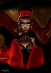 Fumador del Turbante Rojo de dragonfly