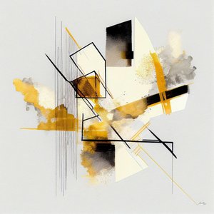 Formas geométricas abstractas, Pintura en acuarela, impresión bajo demanda
