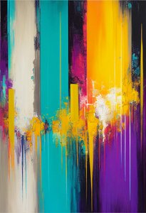 Composición abstracta, color vibrante y cálido, Wall Art | Impresiones en lienzo