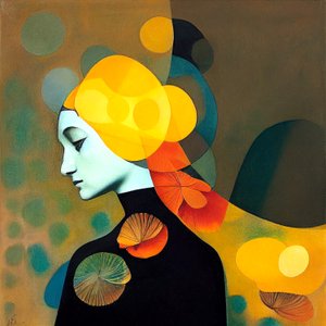 Abstracto mujer reflexiva, inspirado en romina ressia, impresiones de Arte mural de F. Abderrahim