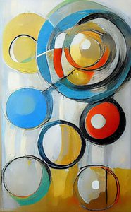 Círculos abstractos multicolores, impresiones en lienzo
