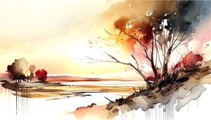 Naturaleza y paisaje Pintura horizontal abstracta, pared Impresión de arte por encargo