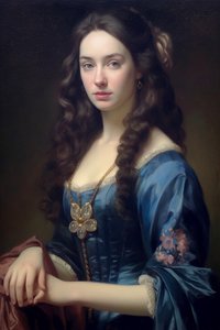 Retrato Pintura de hermosa Supermodelo femenina Siglo 18 | impresión sobre lienzo arte