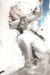 Susurros del Romanticismo Moderno, chica guapa, Wall Art | Impresiones en lienzo