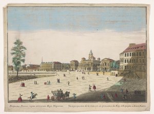 Vista del Palacio del Buen Retiro en Madrid
Vista y perspectiva de la casa de recreo del Rey de España en el Buen Retiro (título en el objeto) de familie Remondini (attributed to)