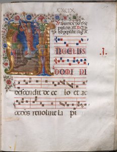 Antifonario: Inicial A, Resurrección de follower of Girolamo da Cremona