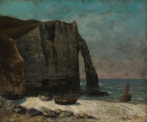 El acantilado en Étretat de imitator of Gustave Courbet
