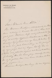 Carta a August Allebé de jonkheer Gijsbert van Tienhoven