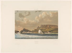 caracasbaai Curazao. Caracas Baai (título sobre objeto) de jonkheer Jacob Eduard van Heemskerck