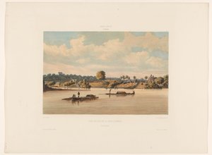 Post Gelderland y Joden Savannah (lado del río) (título sobre el objeto) de jonkheer Jacob Eduard van Heemskerck