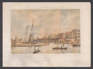 Waaigat y muralla de la ciudad de Willemstad Curazao. Waaigat y muralla de la ciudad West Indies (título de la serie sobre el objeto) Vistas desde las Indias Occidentales de los Países Bajos (título de la serie) de jonkheer Jacob Eduard van Heemskerck
