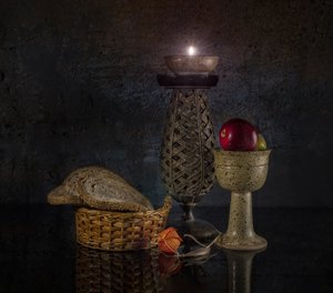 Naturaleza muerta rústica con velas de larryliu