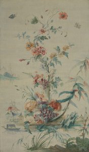 Flores y Chinoiserie de late 18th century . French Painter
