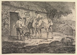 Specimens of Polyautography:  Horses at a Cottage Door de near the Policoro Painter (South Italian, Lucanian, active c. 400 BC)