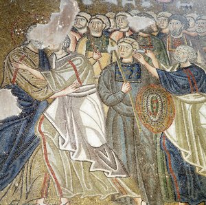 El beso de Judas, mosaico en la iglesia principal del monasterio de Nea Moni (Lista del Patrimonio Mundial de la Unesco) de Theodore Charles Ange Coquelin