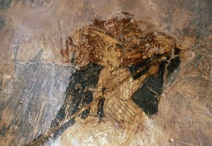 Hombre a caballo, fresco en la Iglesia de Agios Georgios, Komitades, Creta, Grecia de Unbekannt Unbekannt