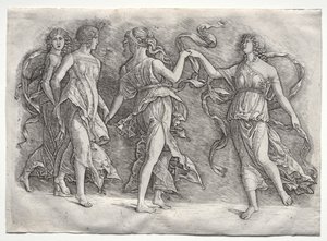 Cuatro musas danzantes de probably by the so called Premier Engraver