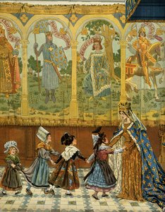 Historia de Francia en la Edad Media: Alegoría de las provincias francesas atestiguadas a la corona de Francia bajo el reinado del rey Luis XI llamado el Prudente (1423-1483) de pseudonym for Onfray de Breville Jacques Job