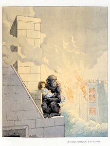Ilustración del libro “A la gloire des betes” texto de A Fabre, dibujos de Jacques Marie Gaston Onfray de Breville dit JOB (1858-1931), editor Maison Alfred Mame y hijo: L