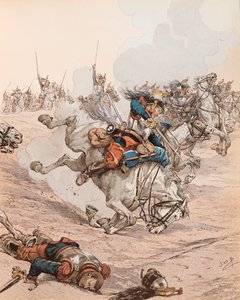 Carga de los acorazados en la Batalla de Reichshoffen (o Fröschwiller Woerth) en 1870 de pseudonym for Onfray de Breville Jacques Job