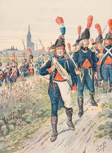 Jacques Marie Gaston Onfroy de Breville, conocido como JOB (1858-1931) - Tropas francesas en todo momento: Pontoneros de Estrasburgo (1793). Colección privada de pseudonym for Onfray de Breville Jacques Job