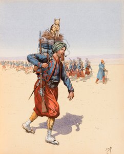 Jacques Marie Gaston Onfroy de Breville dit JOB (1858-1931) - Le Zouzou (Zouave en expedición en el desierto) de pseudonym for Onfray de Breville Jacques Job