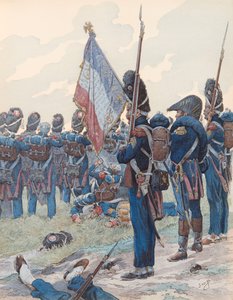 Jacques Marie Gaston Onfroy de Breville dit JOB (1858-1931) - El último cuadro en Waterloo (18 de junio de 1815)