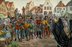 María de Borgoña (1457-1482), Duquesa de Borgoña, pidió clemencia para sus consejeros en 1477
