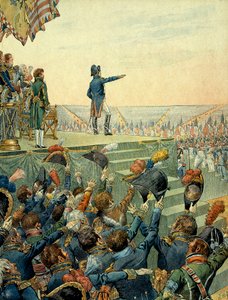 Napoleón I Bonaparte (1769-1821) distribuyendo las cruces de la Legión de Honor al ejército del campamento militar de Boulogne el 16 de agosto de pseudonym for Onfray de Breville Jacques Job